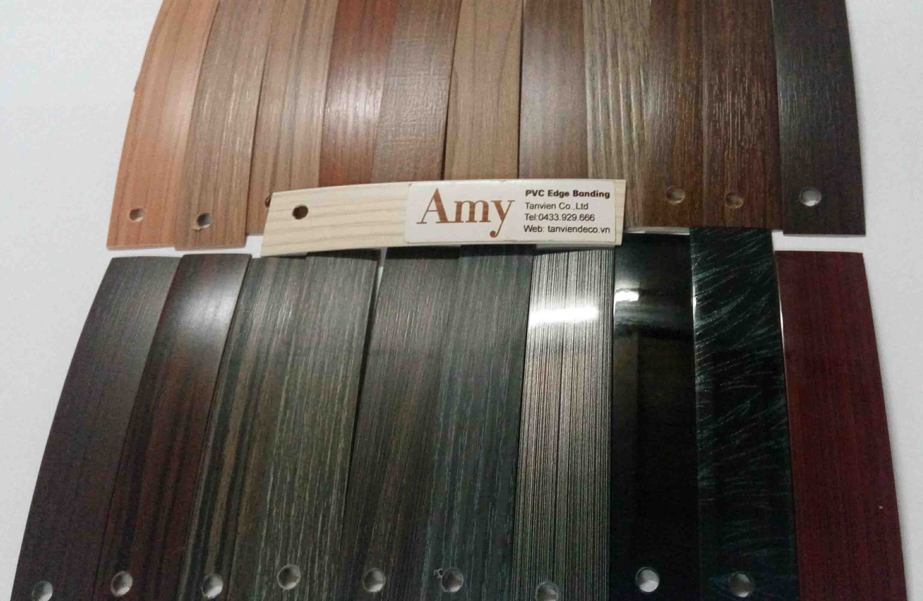 Nẹp nhựa PVC Amy - Chỉ nhựa dán cạnh gỗ -Nội thất Tản Viên